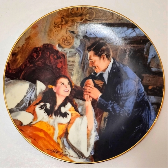 Gone with the Wind "Scarlett & Rhett's Honeymoon" 1990 Plate #2768D - Picture 6 of 9